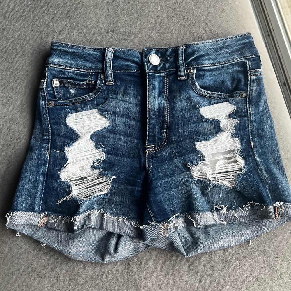 American Eagle High Rise Next Level Stretch Denim Shorts